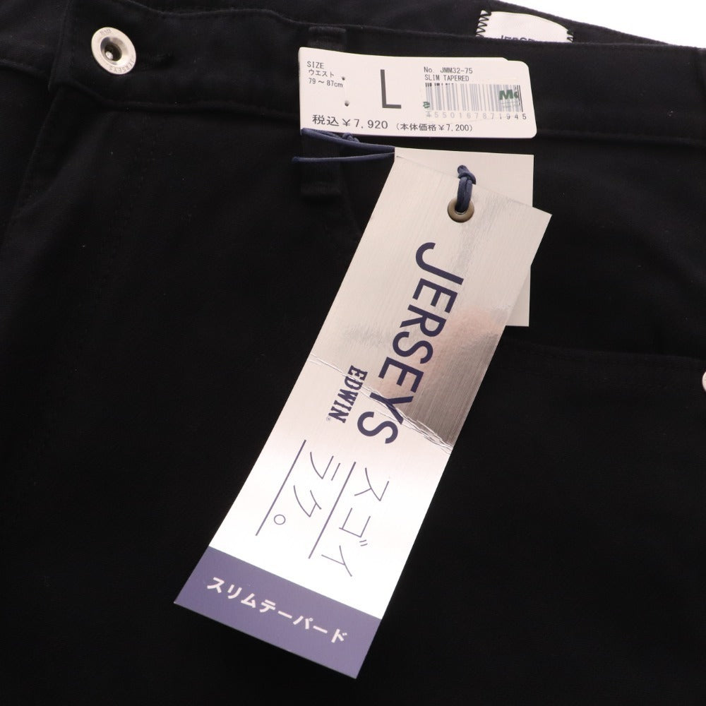 ■ Edwin Jerseys Tapered Pants Bottoms Slim Men's L Black Tag attached Unused
