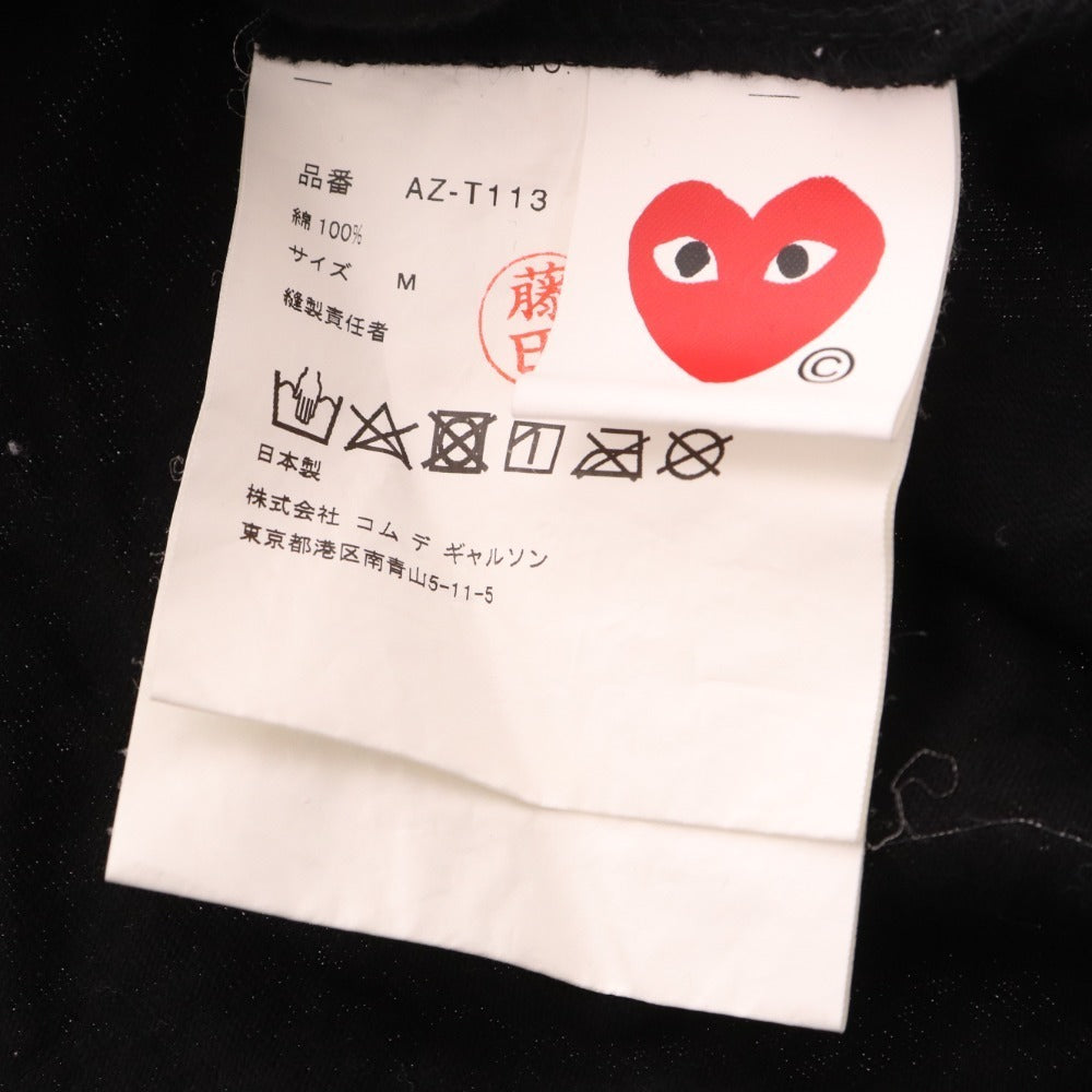 ■ プレイ コムデギャルソン Tシャツ 半袖 AZ-T113 トップス 逆さラインハート ロゴ プリント レディース M ブラック