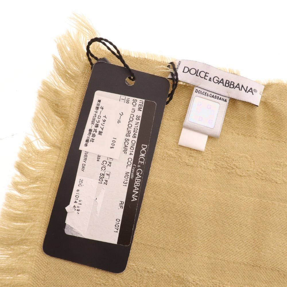 ■ ドルチェ&ガッバーナ ストール マフラー ロゴ ウール フリンジ レディース ブラウン系 タグ付き 未使用