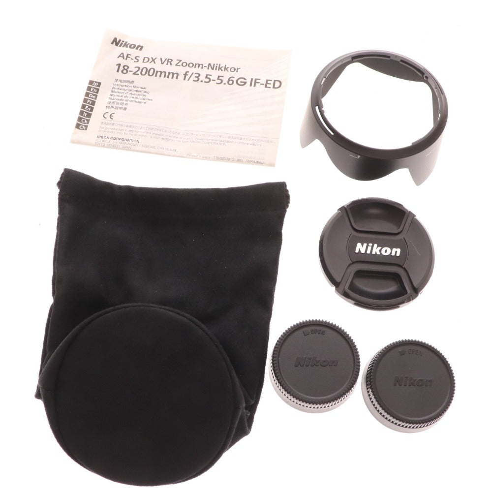 ■ Nikon camera lens AF-S DX VR NIKKOR 18-200mm 1:3.5-5.6 G ED telephoto lens VR operation accessories included