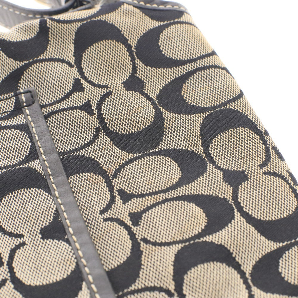 ■ Coach Signature Canvas Shoulder Bag A3J-6079, Crossbody, Silver Hardware, Women's, Black