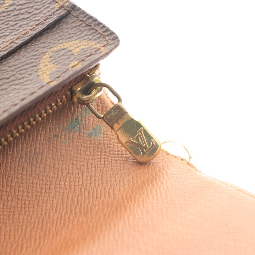 ■ Louis Vuitton Pochette Porte Monnaie Credit Long Wallet M61724 Bifold Wallet Monogram Canvas Zippered Brown