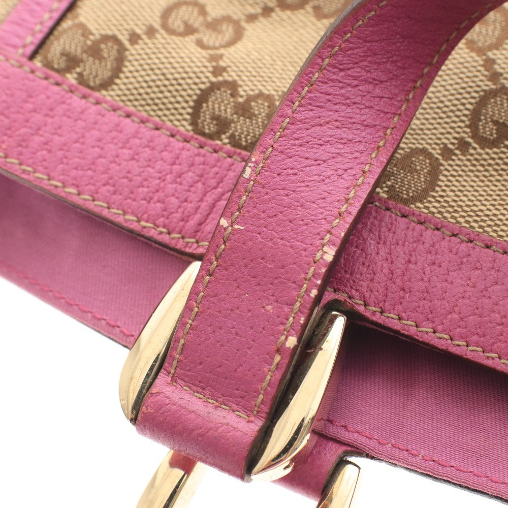 ■ Gucci Abbey GG Canvas Tote Bag 130739, Open Zipper Pocket, Made in Italy, Women's, Beige and Pink