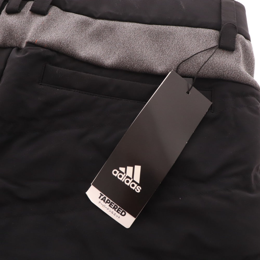 ■ アディダス テーパードパンツ ボトムス ゴルフ ヒートエフェクト ポイントキルト ウォーム メンズ S ブラック タグ付き 未使用