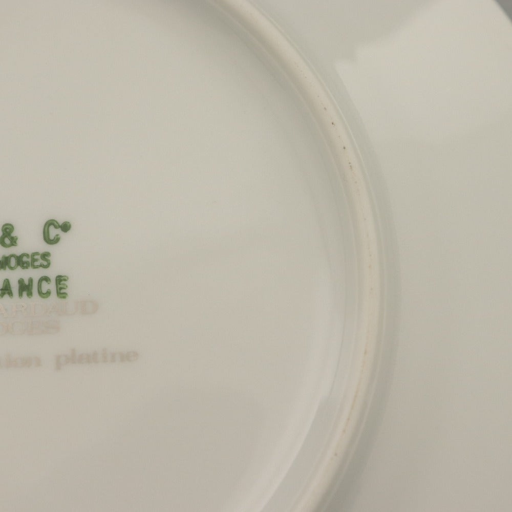 ■ BERNARDAUD LIMOGES B&C ベルナルドリモージュ 中 小皿 6点セット まとめ売り プラチナ プレート ケーキ 浅皿 洋食器 全長16.6cm 白