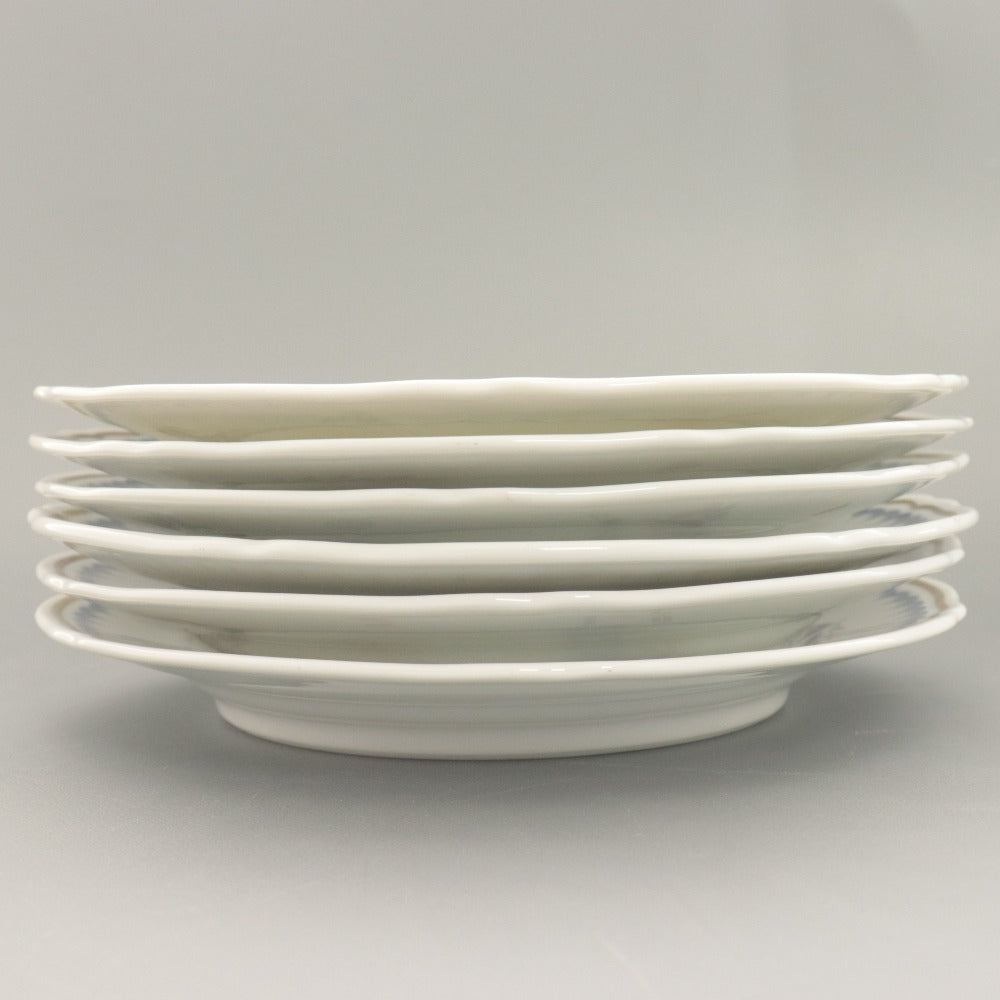 ■ リチャード ジノリ イタリアン フルーツ ケーキ皿 6点セット まとめ売り 中 小皿 浅皿 花柄 イタリア 全長19.2cm ホワイト 等