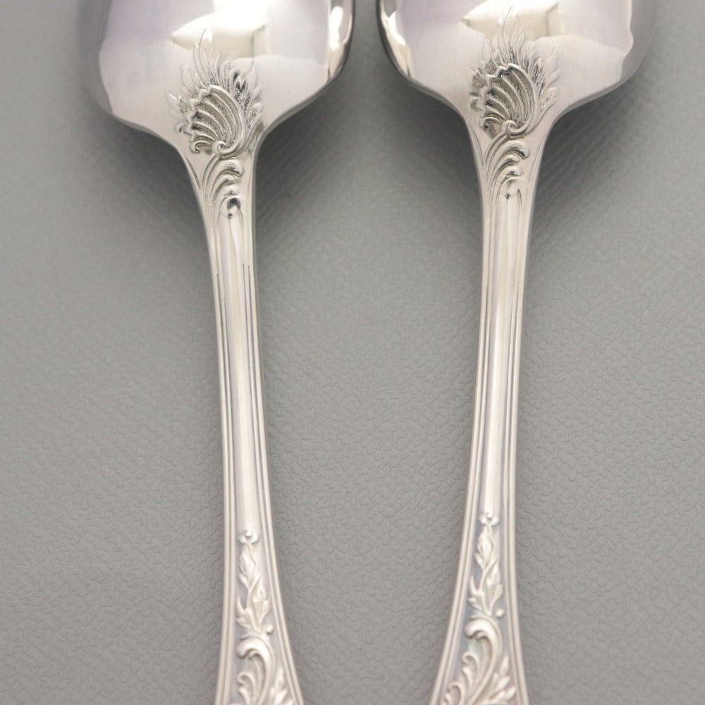 ■ Christofle クリストフル フランス スプーン 2点/本セット まとめ売り 総柄 ロゴ ティー スープ 洋食器 全長 13.5cm シルバー