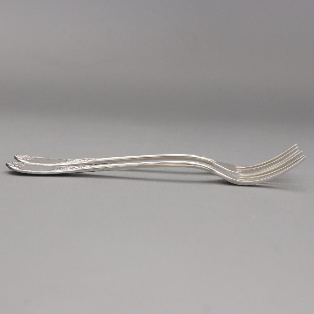 ■ Christofle France Fork Set of 2 (15.9cm Long, Silver)