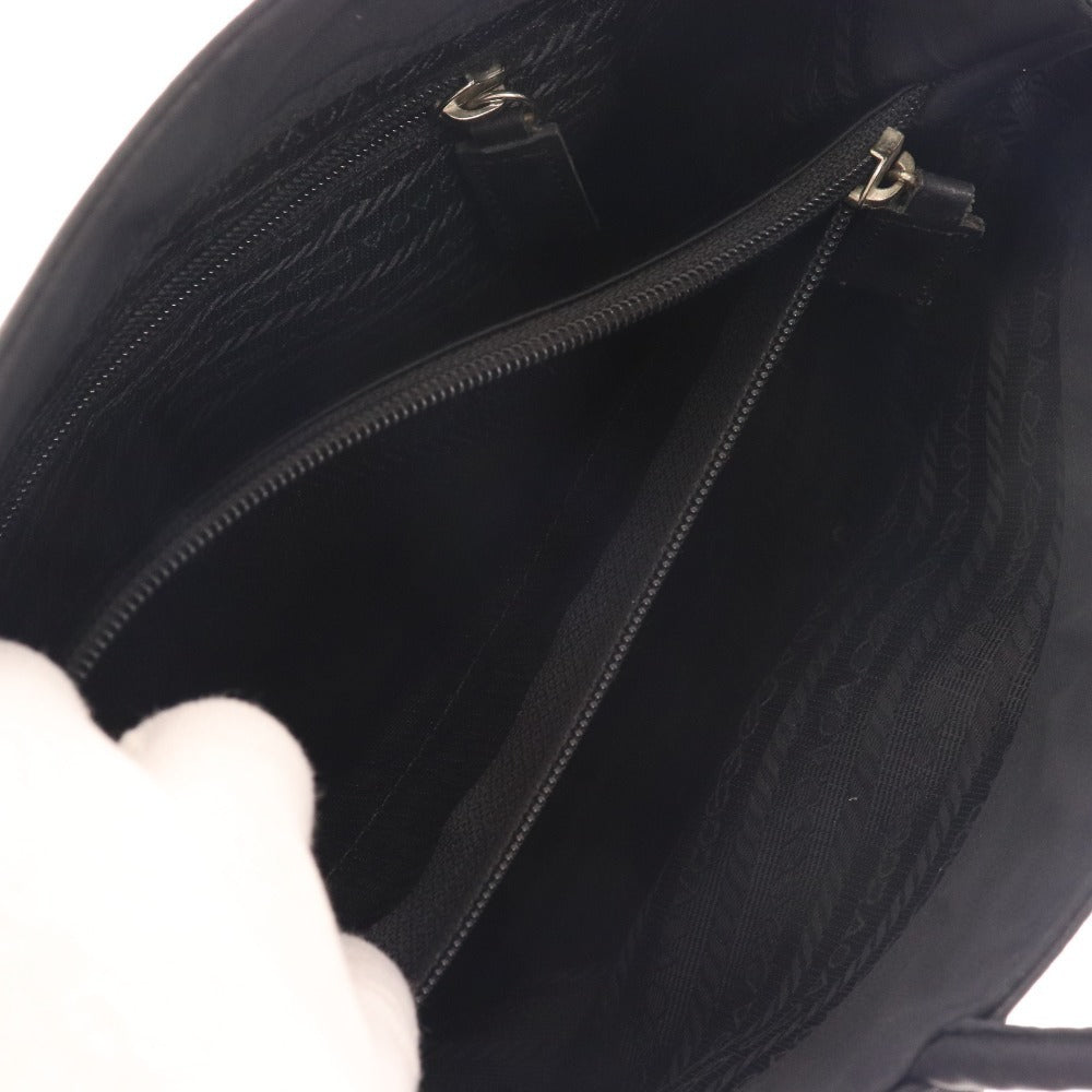 ■ プラダ トートバッグ ハンド ショルダー 鞄 ナイロン 三角ロゴ 三角プレート レディース ブラック