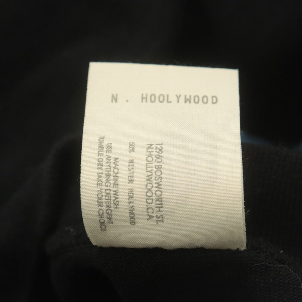 ■ エヌハリウッド N.HOOLYWOOD カットソー ロンT 長袖 トップス 日本製 綿100% ポケット タグ メンズ 40(L相当)ブラック系