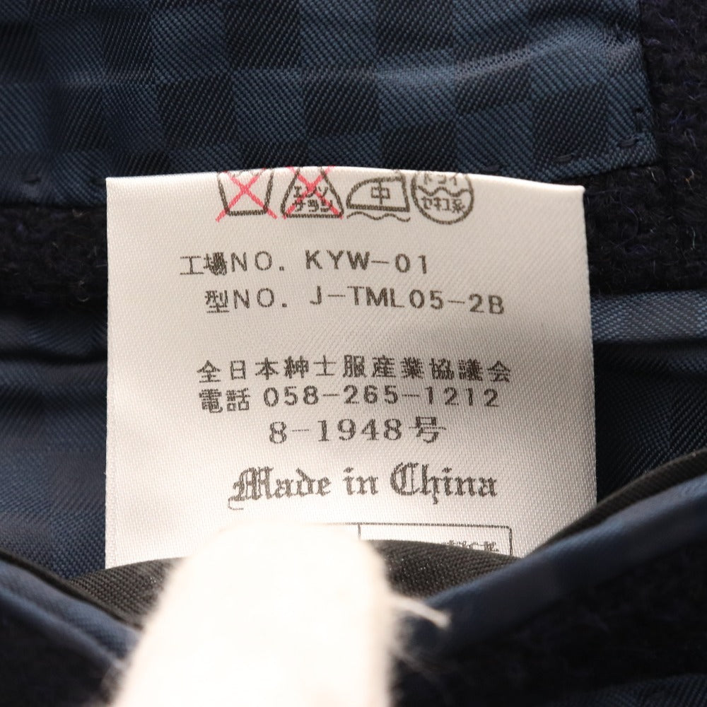 ■ Harris Tweed Tailored Jacket Blazer Outerwear 100% Wool Men's 96AB5 Navy
