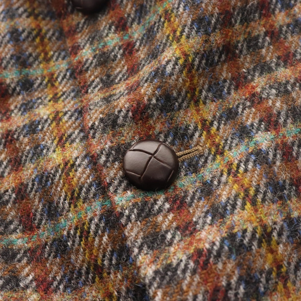 ■ ドネガル ツイード テーラードジャケット トップス ウール チェック アイルランド製 メンズ ブラウン系