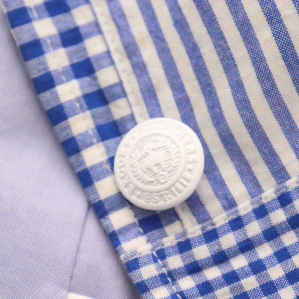 ■ ブルックスブラザーズ テーラードジャケット 長袖 アウターチェック 総柄 メンズ 2 ブルー