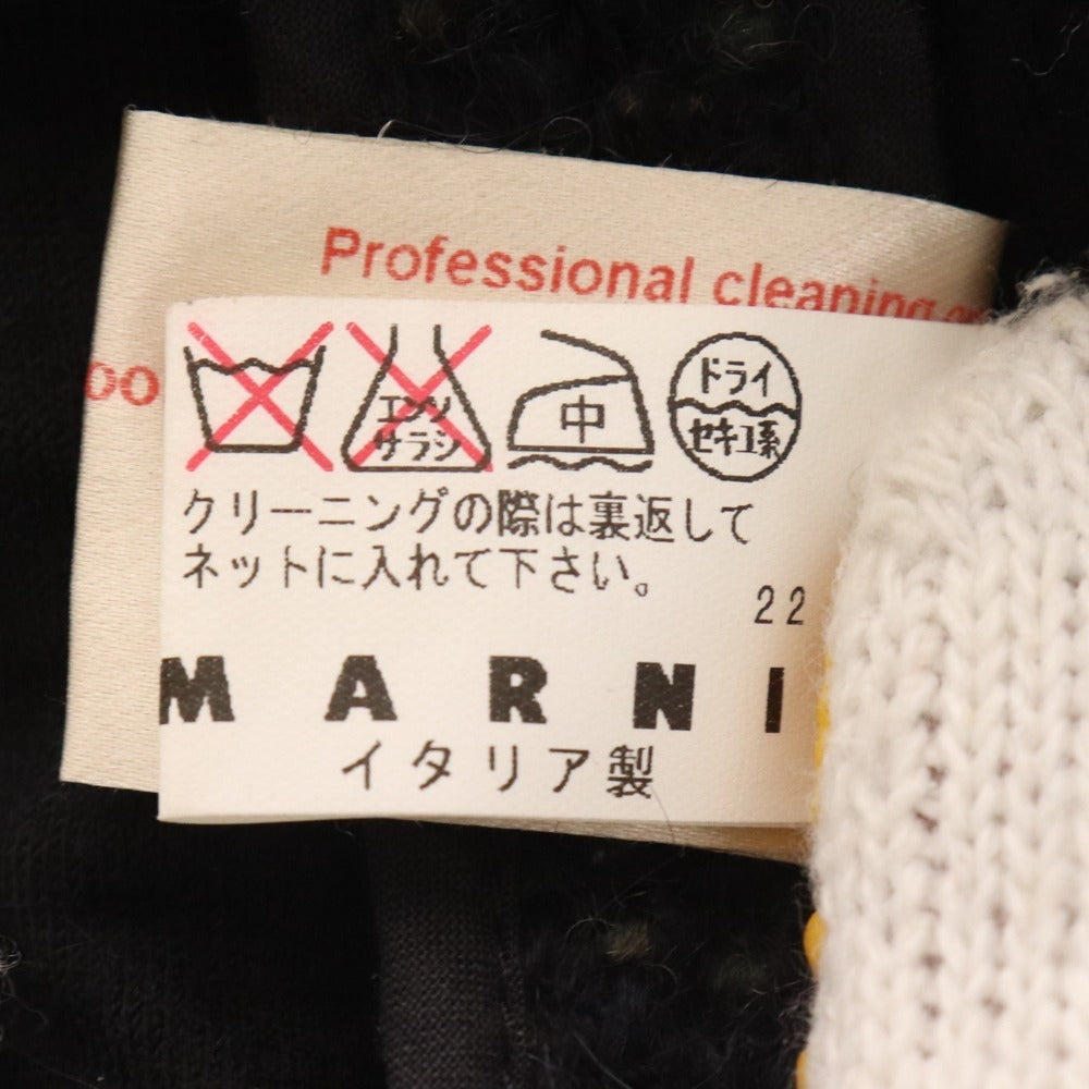 ■ マルニ ジャケット 七分丈 アウター ノーカラー ショート丈 比翼仕立て レディース 42 ブラック