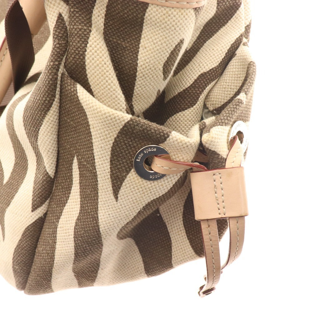 ■ ケイトスペード ハンドバッグ ショルダーバッグ ゼブラ柄 レディース ベージュ ブラウン 付属品付き