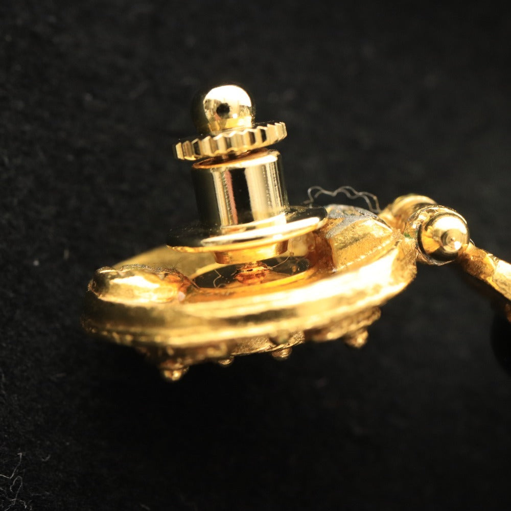 ■ シャネル カラーストーン ブローチ ヴィンテージ ココマーク 全長 6.5 重量 22g ゴールド レッド グリーン 付属品付き