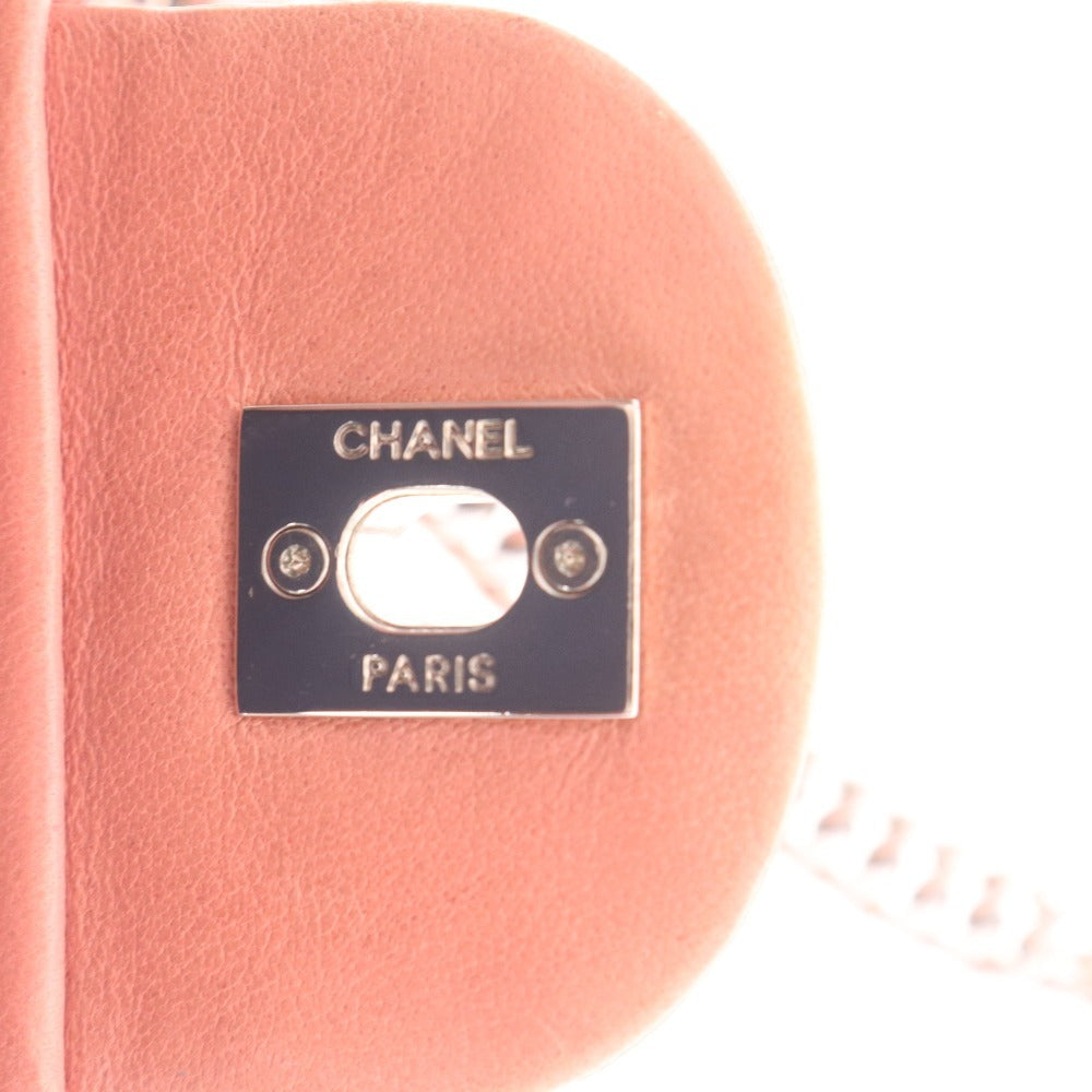 ■ シャネル ショルダーバッグ 鞄 マトラッセ チェーン ラムスキン ココマーク シルバー金具 イタリア製 2008年購入 レディース ピンク系