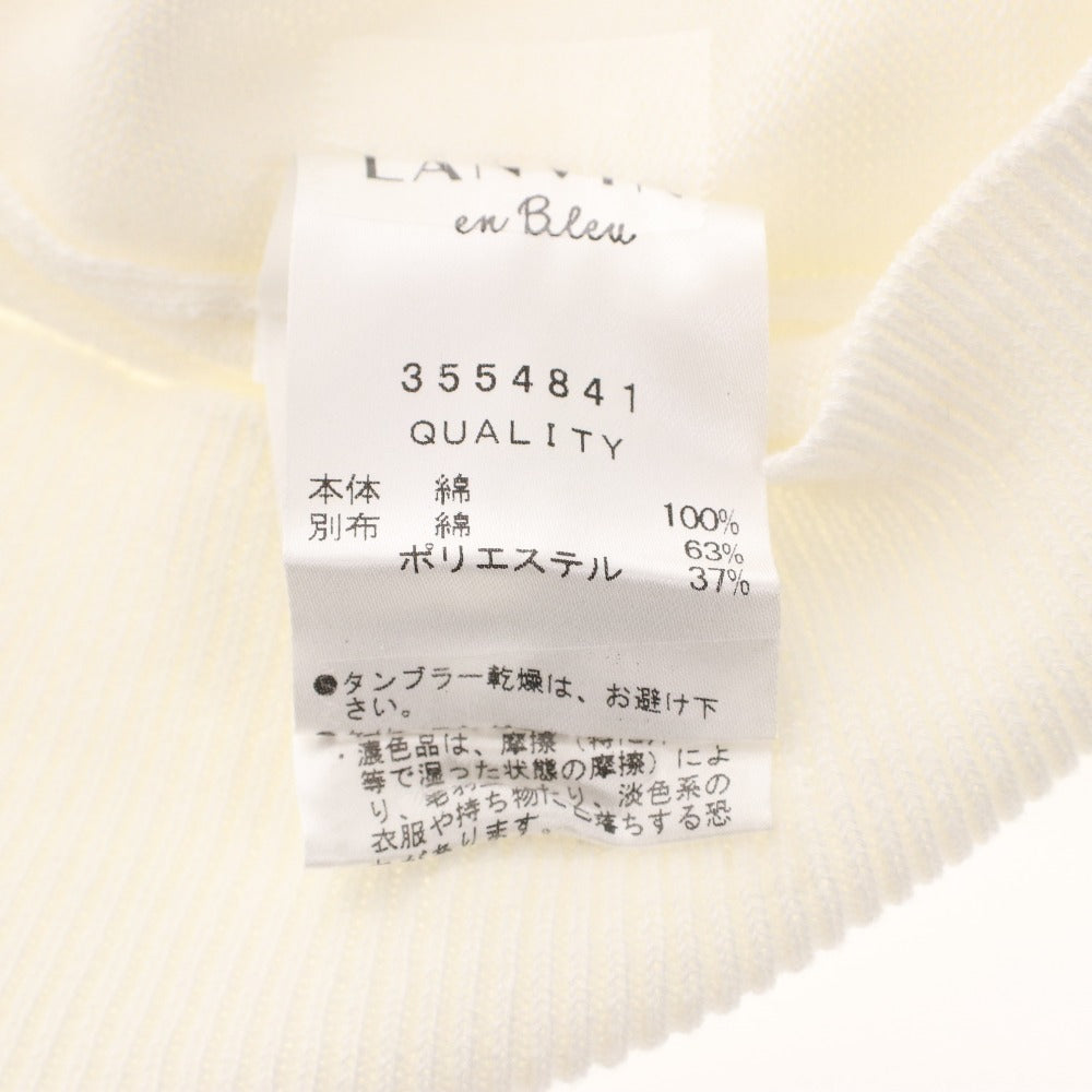 ■ ランバン オン ブルー ニット 半袖 トップス 袖フリル レディース 38 (S~M相当) ホワイト