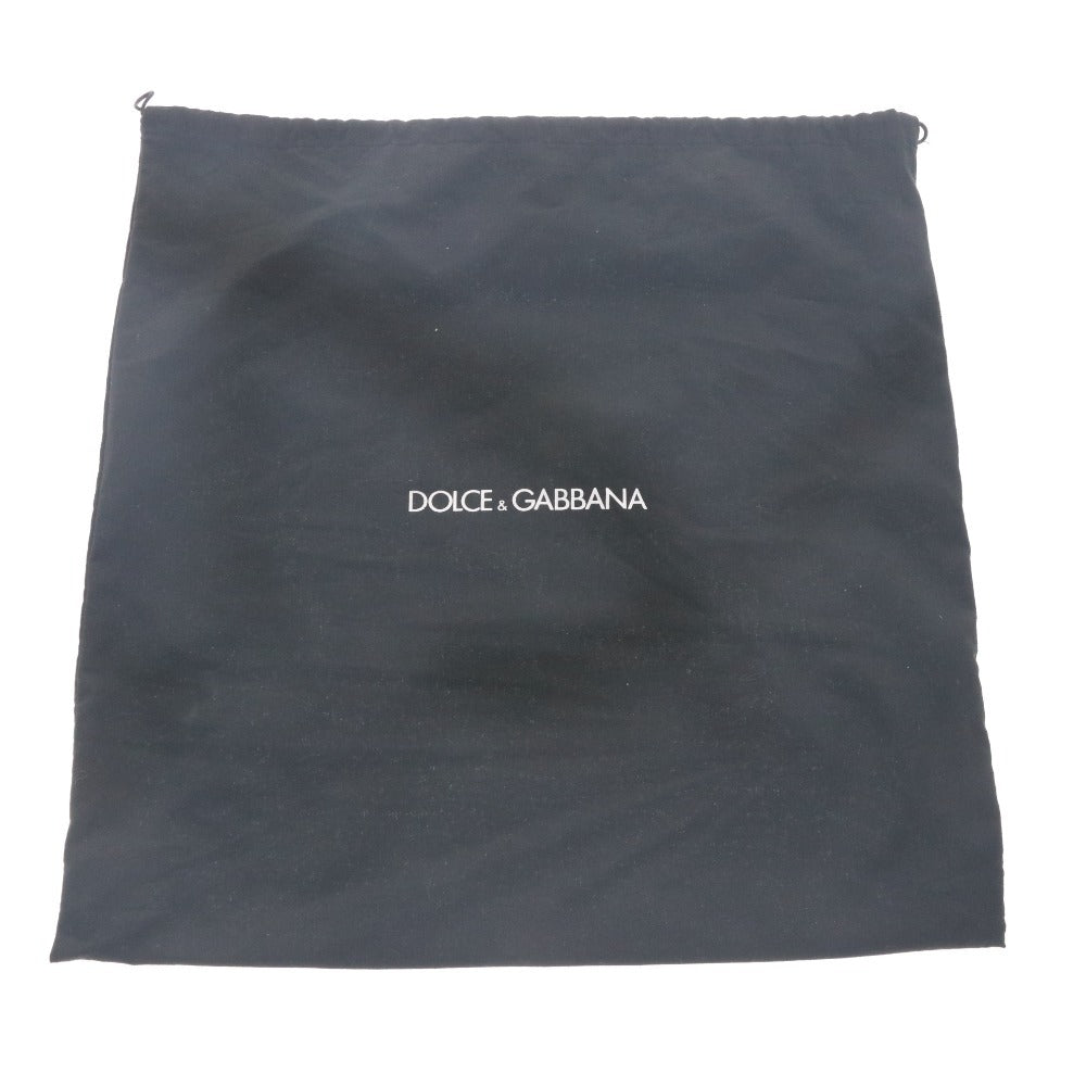 ■ DOLCE&GABBANA ドルチェ&ガッバーナ ハンドバッグ 鞄 シルバー金具 マグネット 裏ヒョウ柄 レディース ライトブルー ブラック 袋付き