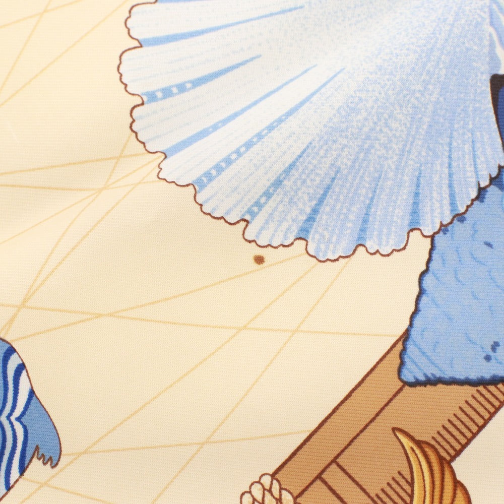■ HERMES Scarf Carre 90 Fashion Accessory Pattern Ship Angel Silk Ladies 90x90 Beige Unused