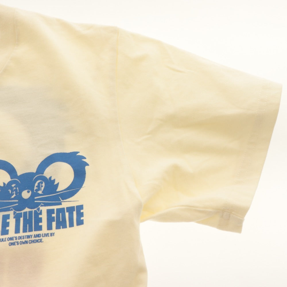 ■ Hiro RULE THE FATE ルール ザ フェイト MOUSE Tシャツ 半袖 トップス キャラ柄 プリント 綿 メンズ レディース 0 (XS相当) アイボリー