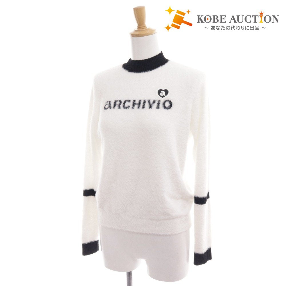 超美品)アルチビオ 部分シャギー長袖ニットプルオーバー2023秋冬サイズ