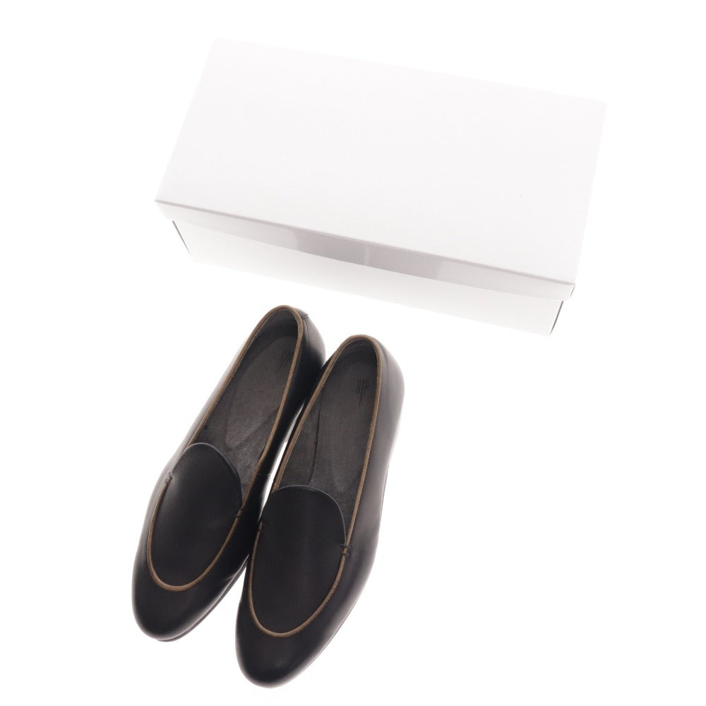 ■ イシュム ローファー スリッポン フラットシューズ 靴 日本製 レディース 37 ブラック ベビーバッファロー革 箱付き