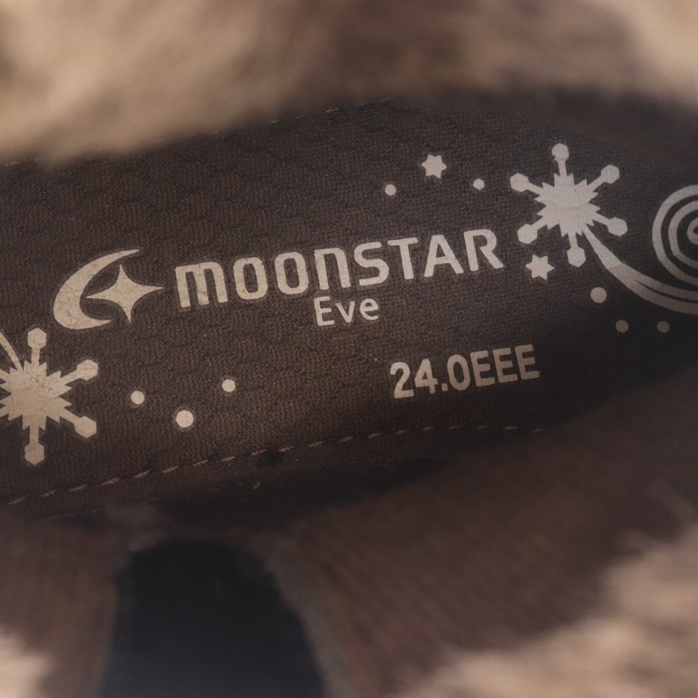 ■ MOONSTAR EVE ムーンスター ウインターブーツ 靴 シューズ ミドル ジッパー ラウンド レディース 24 カーキグレー