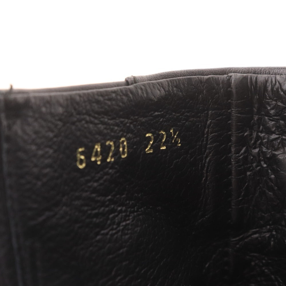 ■ UNTITLED アンタイトル ショートブーツ 革靴 レザー ハイヒール ジップアップ 日本製 レディース 22.5 ブラック