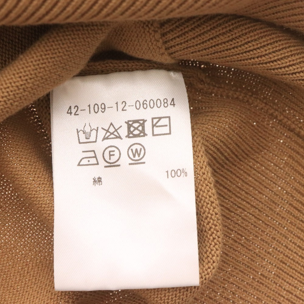 ■ ESTNATION Knit Short Sleeve Top, 100% Cotton, Women's, Size F, Beige