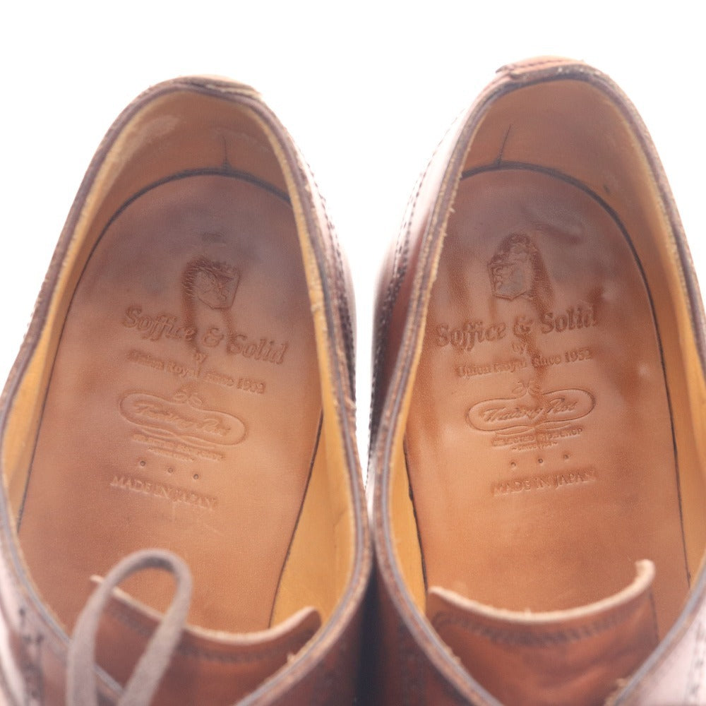 ■ Soffice&Solid ソフィスアンドソリッド ドレスシューズ S 501 レザー 革靴 ストレートチップ 日本製 メンズ 7 1/2 25.5cm相当 ブラウン