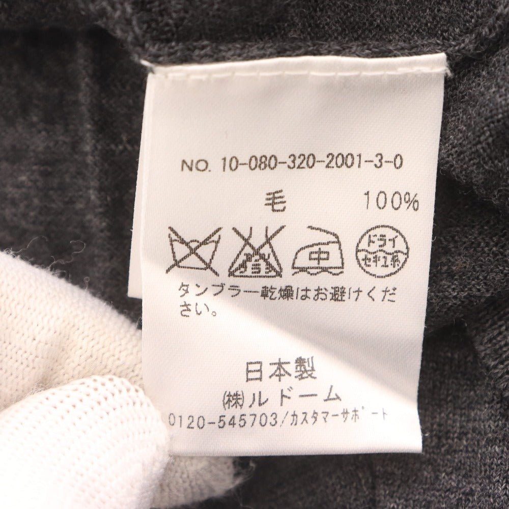 ■ EDIFICE Le plus eleve エディフィス カーディガン 長袖 トップス アウター Vネック ボタン ロゴ メンズ 46 (S相当) ダークグレー