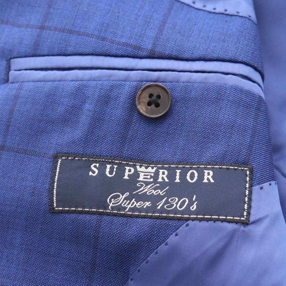 ■ THE SUIT COMPANY Men's Checkered Suit Set (Jacket, Pants, and Bottoms) - Navy, Size M (Waist 80cm)