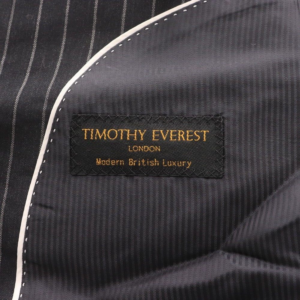 TIMOTHY EVEREST LONDON Men's Striped Suit, Long Sleeve Jacket, Pants, and Bottoms, Black, Size PM