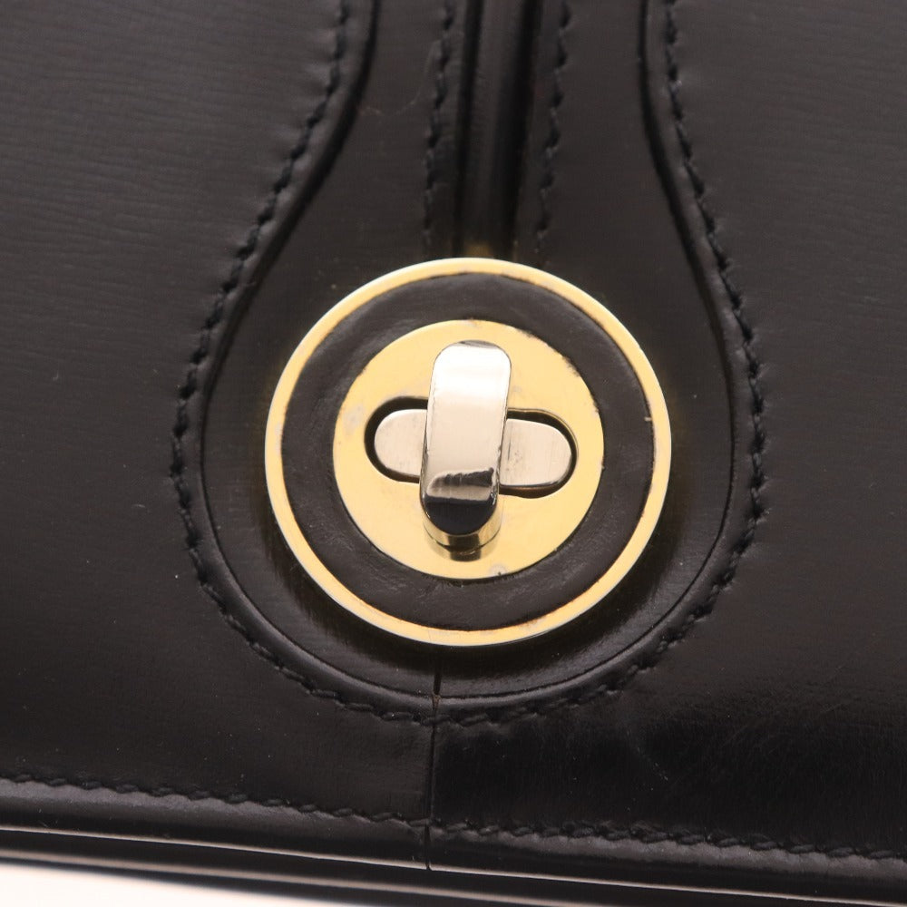 ■ LAUNER LONDON Launer London Shoulder Bag, Leather, Black, with Hardware, Accessories Included