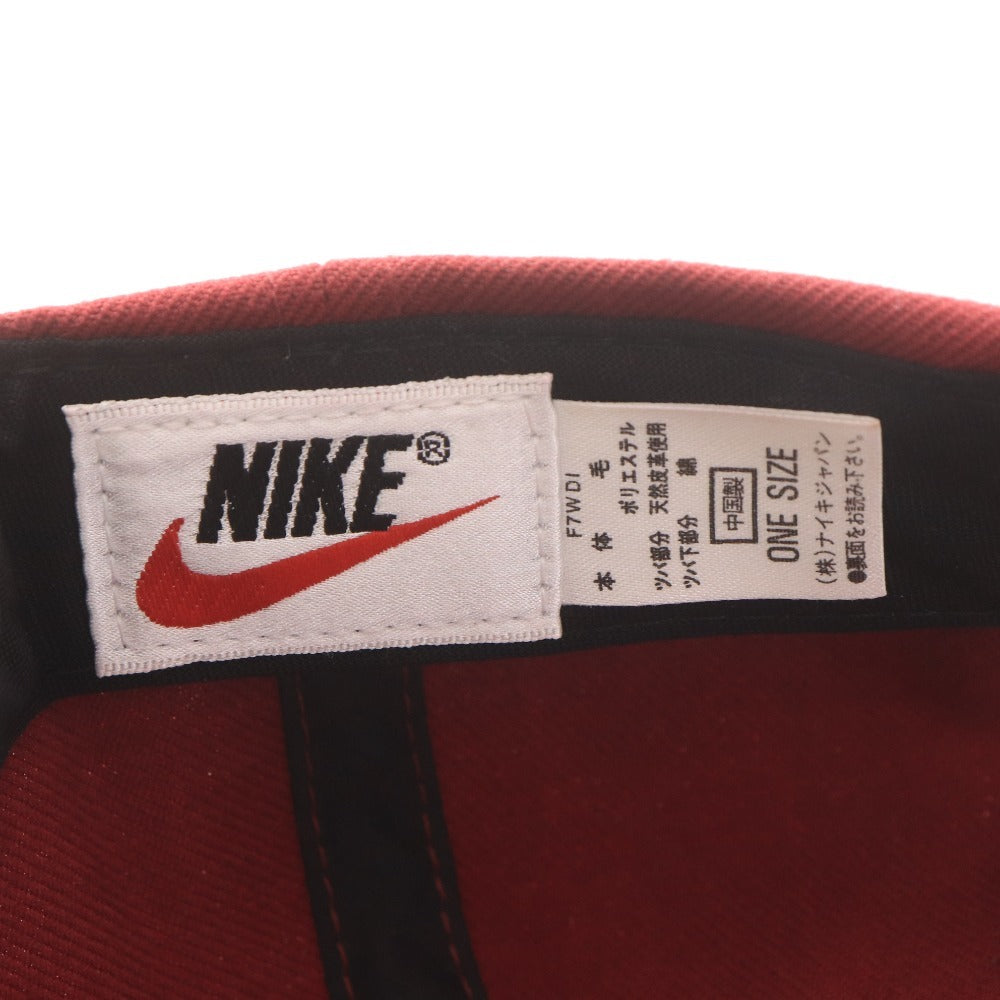 ■ ナイキ NIKE キャップ 帽子 ヴィンテージ レザー Air 90s 切替 メンズ レディース ONE SIZE ボルドー 赤茶系