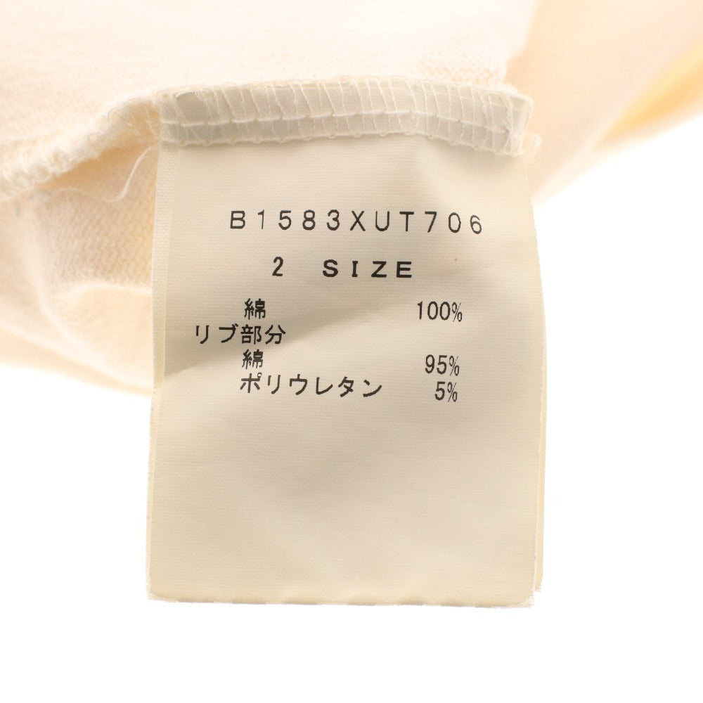 ■ FRAPBOIS Flabois T-shirt, short sleeves, crew neck, 100% cotton, chest pocket, apple embroidery, women's, size 2, ivory