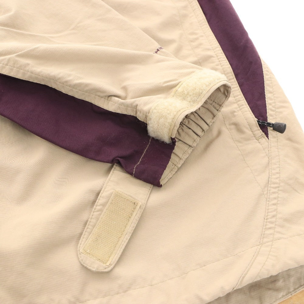 Columbia Men's XL Zip-Up Windbreaker Nylon Jacket with Logo, Beige and Purple