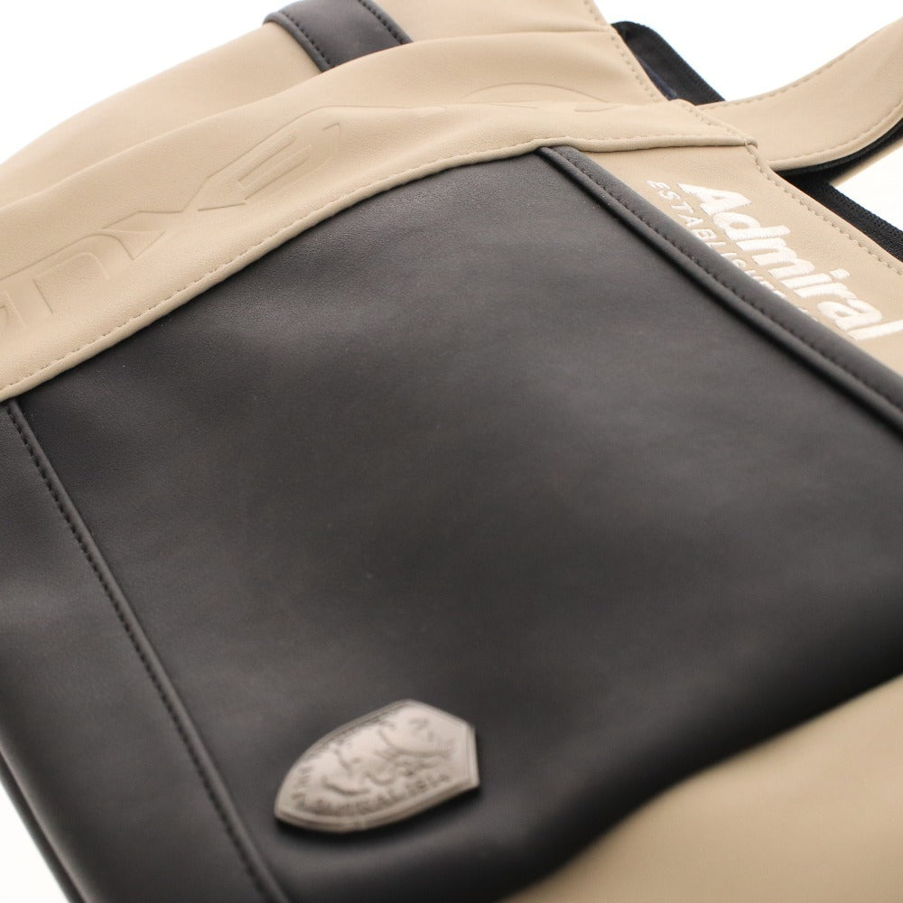 ■ Admiral アドミラル ミニ トートバッグ ハンドバッグ 鞄 ファスナー ポケット ロゴ メンズ レディース ライトベージュ