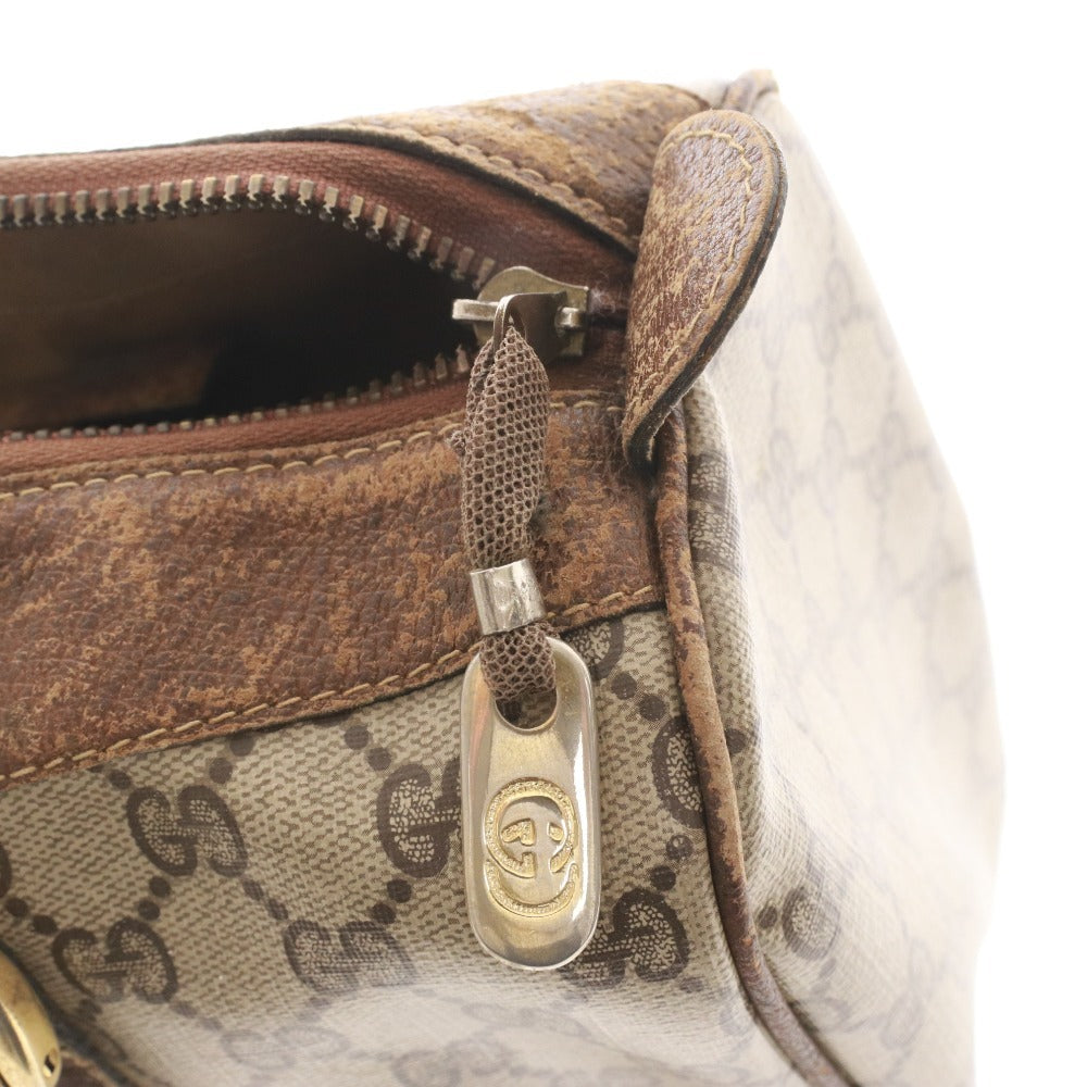 ■ GUCCI Old Sherry Line GG Supreme Mini Boston Bag, Handbag, Men's, Brown, Beige