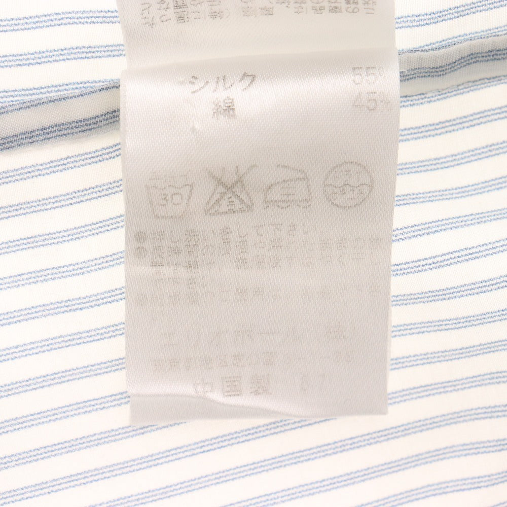 ■ エリオポール ブラウス 長袖 トップス ストライプ ボウタイ イタリア インポート セレクト レディース 38(9号サイズ相当) ホワイト系