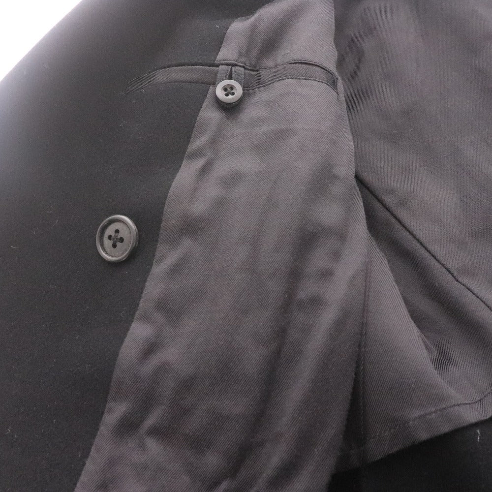 scye Men's Long Sleeve P-Coat (1106-73780) Made in Japan, Cashmere and Wool Outer Jacket, Size 40 (Equivalent to L), Black