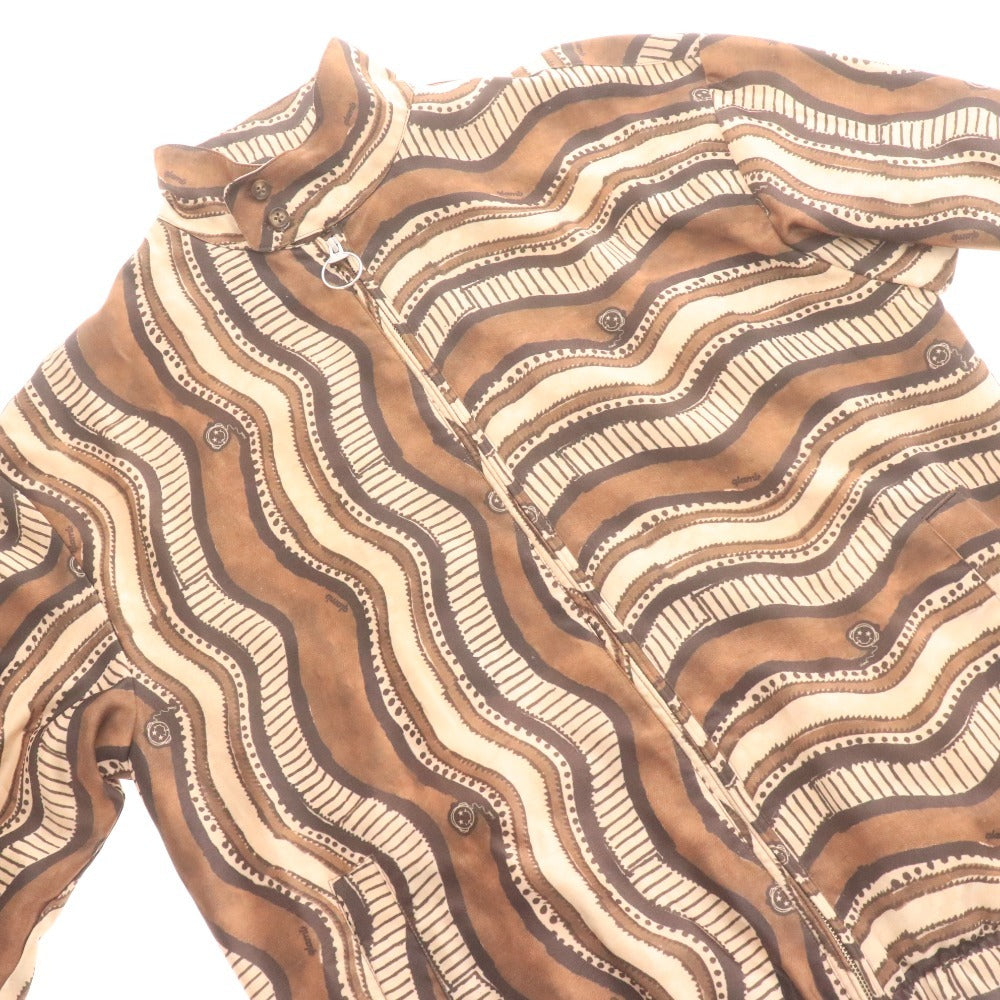 ■ glamb グラム ジャケット 長袖 アウター ファスナー 襟ボタン キャラクター 総柄 メンズ 2 (Mサイズ相当) マルチカラー ブラウン系