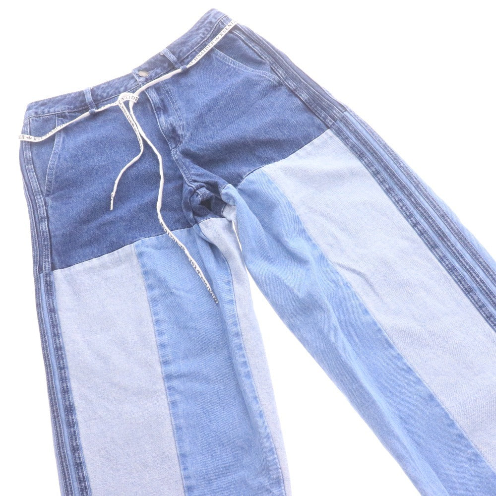 ■ アディダス KSENIASCHNAIDER デニムパンツ パッチワークジーンズ ボトムス 総柄 メンズ 28インチ マルチカラー ネイビー ブルー系