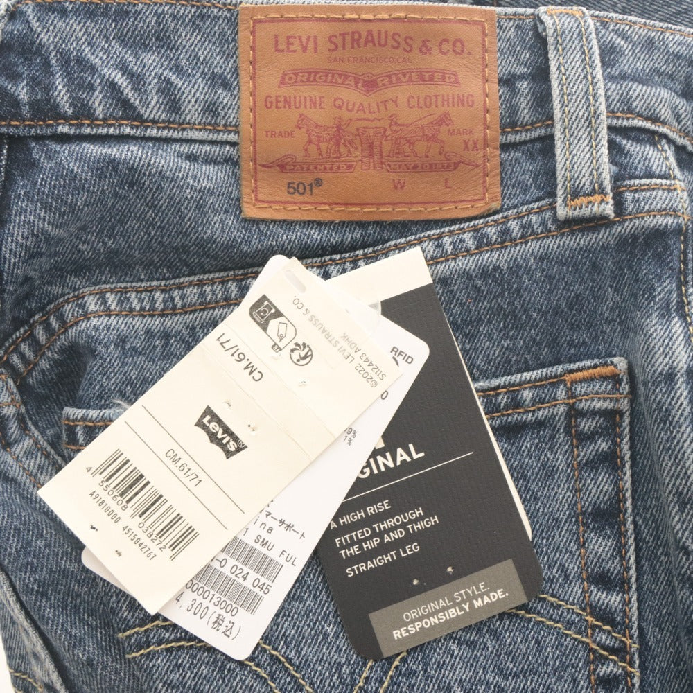 ■ リーバイス Levi's ジャーナルスタンダード コラボ デニム ボトムス 501 フルレングス ダメージ加工 レディース W24/61cm タグ付き