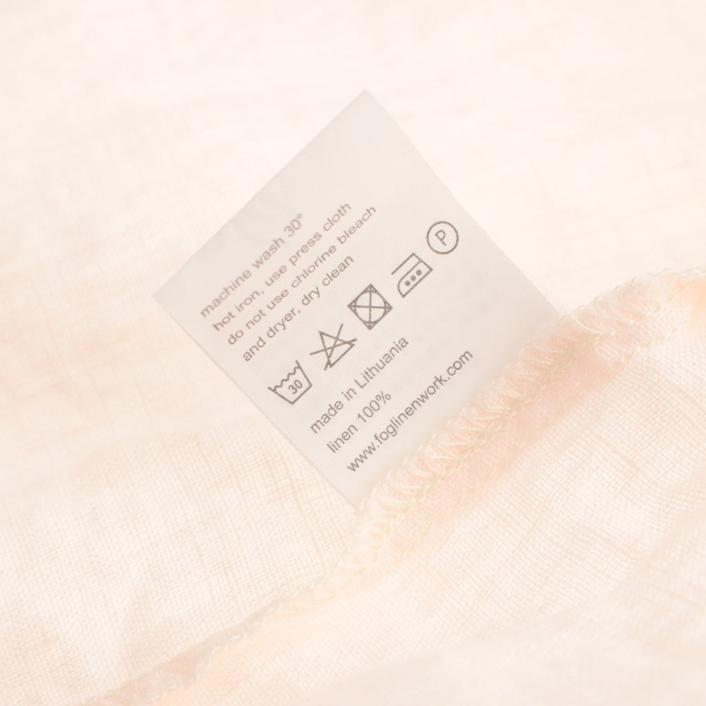 ■ フォグリネンワーク fog linen work シャツ ブラウス 七分袖 トップス バンドカラー ピンタック レディース フリー ピンクベージュ