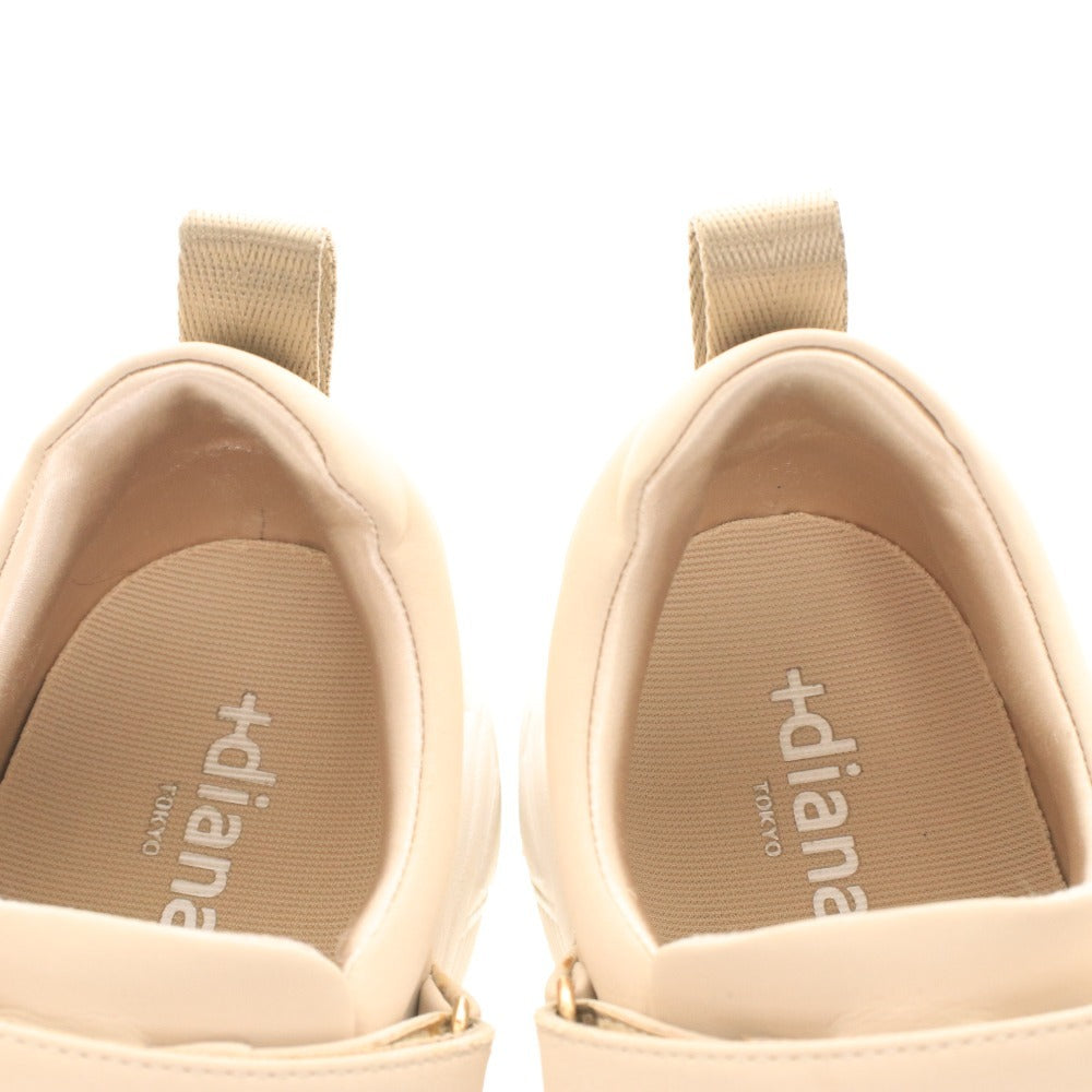 ■ プラスダイアナ スニーカー シューズ 靴 ラメ グルカスニーカー レディース 23.5cm ベージュ