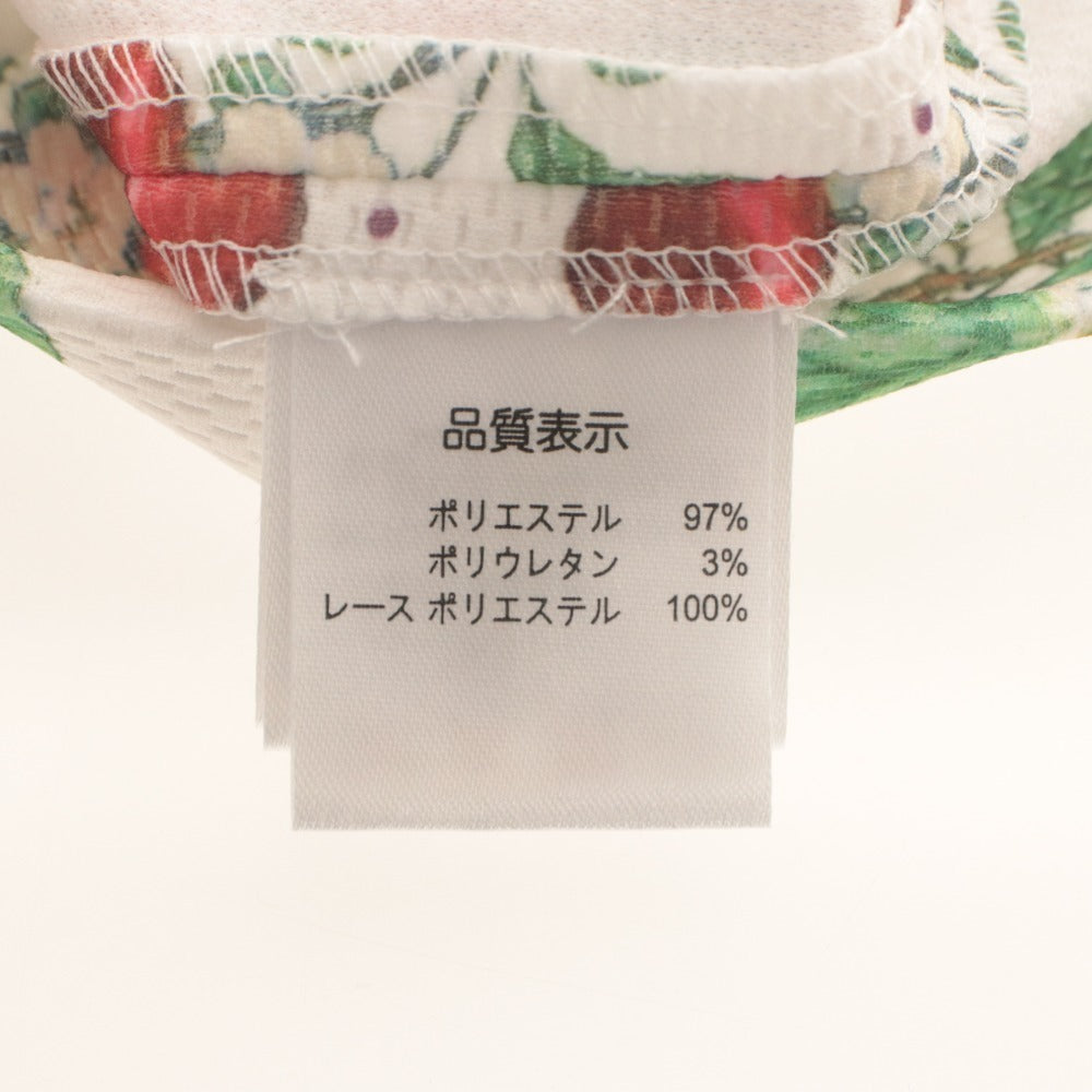 ■ スーパービューティー ワンピース 半袖 膝丈 ボリューム さくらんぼ チェリー レディース 42(L~XL相当)レッド グリーン ホワイト系