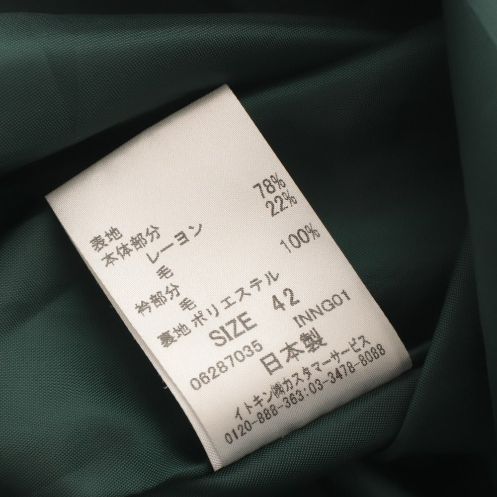■ ホコモモラ デ シビラ Jocomomola de Sybilla ワンピース 長袖 膝丈 襟付 総柄 日本製 レディース 42(L相当)マルチカラー グリーン系