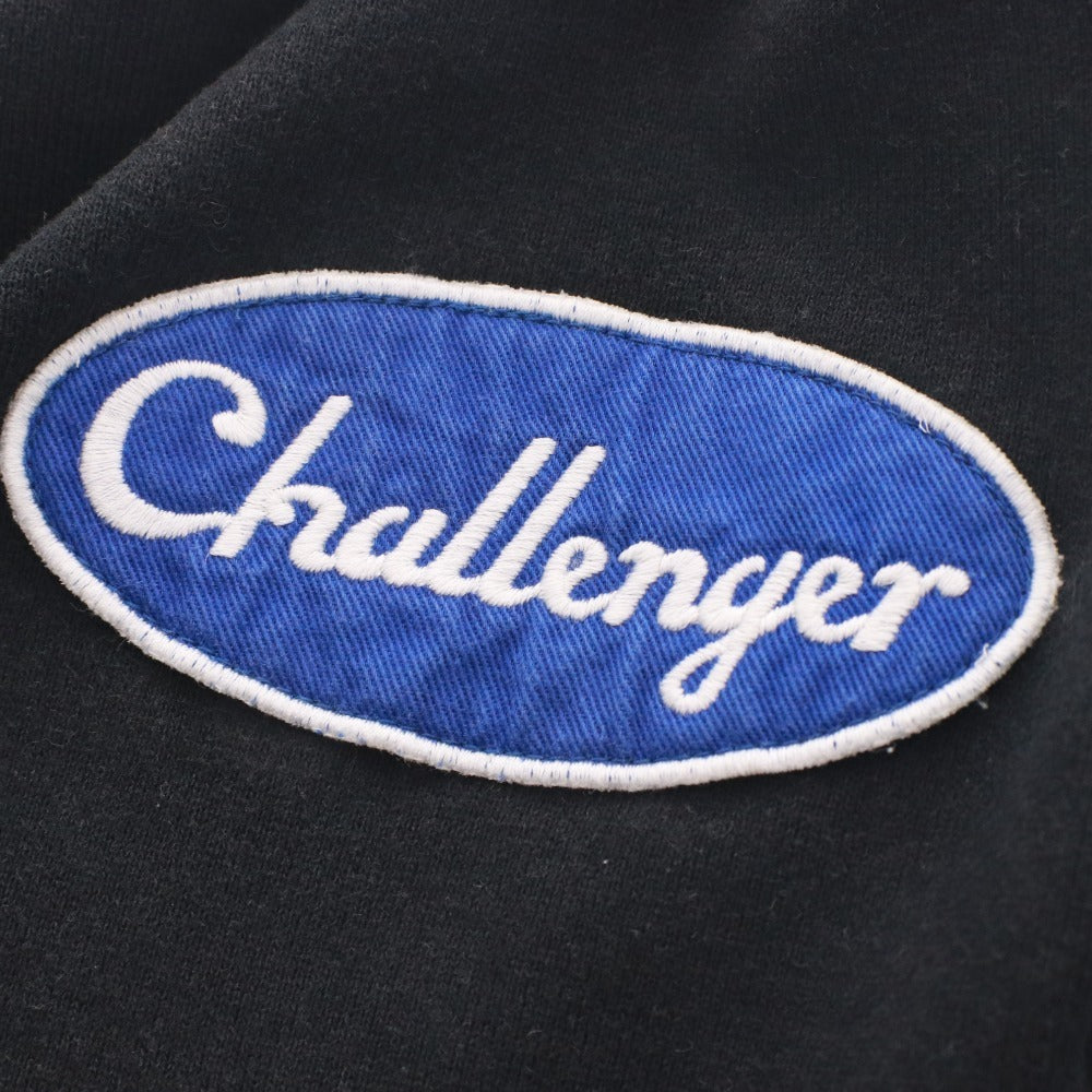 ■ チャレンジャー CHALLENGER トレーナー スウェット トップス クルーネック ロゴ バックプリント メンズ M ブラック